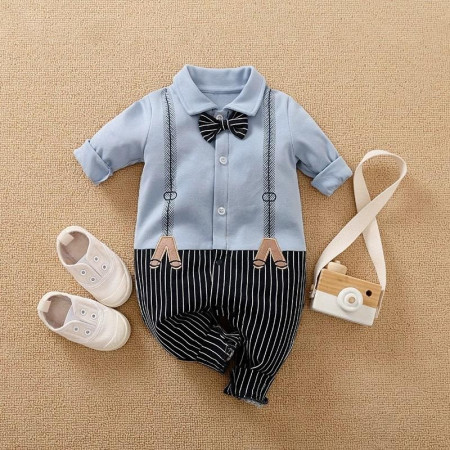 JUMPER BAYI LAKI-LAKI / JUMPER TUXEDO BIRU MUDA BAJU BAYI PREMIUM - 80