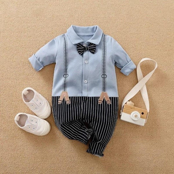 JUMPER BAYI LAKI-LAKI / JUMPER TUXEDO BIRU MUDA BAJU BAYI PREMIUM - 80