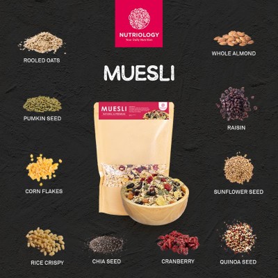 Muesli Fruit seed Nutriology 500 gr Sereal Diet Sehat Sarapan Praktis Murah Bergizi Premium Alami Oatmeal