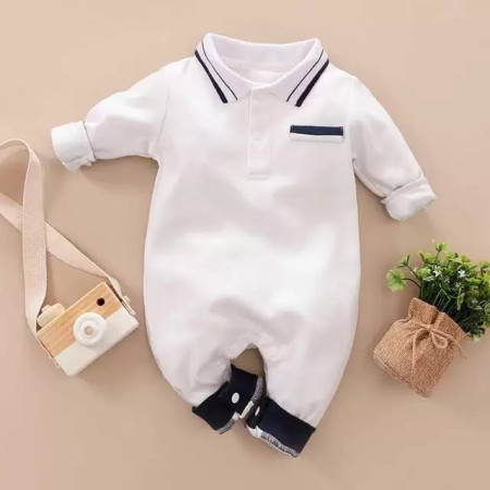 Jumper bayi lengan panjang putih 0-2 tahun baju bayi import unisex - 90 (1-2 tahun)