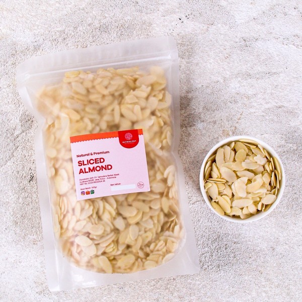 Almond Slice Iris Mentah 250 gr Natural Premium Alami Healthy Nuts superfood