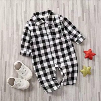 JUMPER BAYI LENGAN PANJANG / JUMPER BAYI MOTIF KOTAK / BAJU BAYI LAKI - BA-274 (HITAM), 80