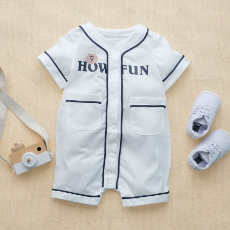 Jumper bayi laki laki lucu usia 0-2 tahun lengan pendek motif how fun - 59