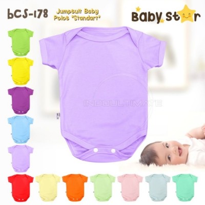Jumsuit Bayi - Baby Jumper Polos Unisex - Baju Jumper Bayi ( 0 -3m ) - Ungu