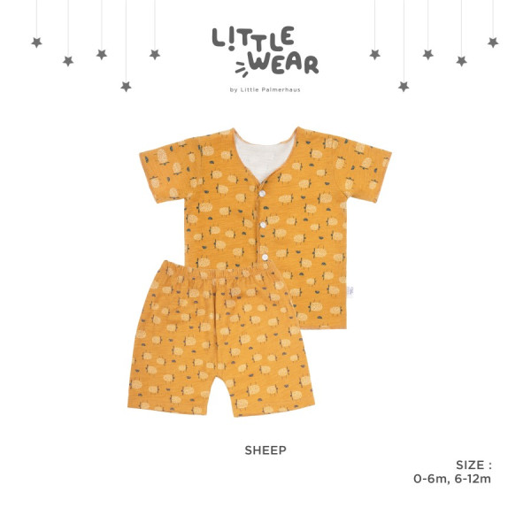 Little Palmerhaus - Little Wear Short Set 15.0 (Setelan Bayi) - Sheep, 6-12 M