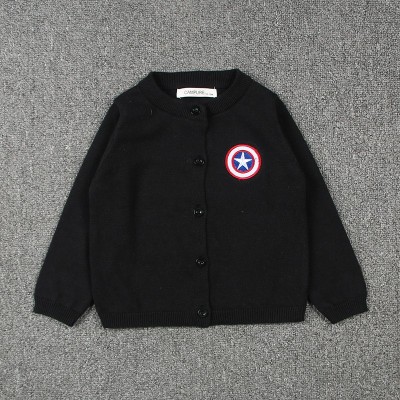 Cardigan anak unisex / Cardigan premium bahan Rajut - Black, 4Y
