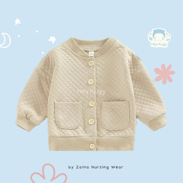 Cardigan Bayi Perempuan / Jaket Anak Balita Cewek Newborn - Broken White, M