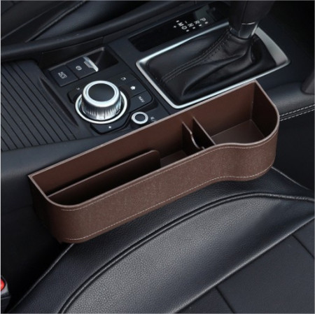 Car Seat Organizer Storage Box Tempat Hp Botol Kursi Depan Mobil - Coffee, Kiri