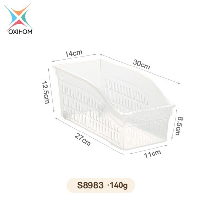 Oxihom Keranjang Serbaguna Roda Peralatan Dapur Storage Box Organizer - S8983 Transpran