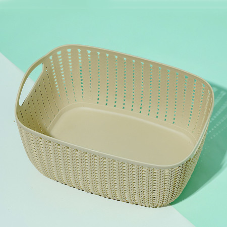 MINISO Anyaman Tempat Penyimpanan Multifungsi-Biru - Khaki