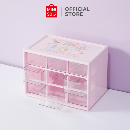 MINISO X SANRIO Kotak Penyimpanan 9 Laci Organizer Meja Storage Tempat