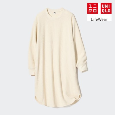 Uniqlo Gaun Waffle Lengan Panjang