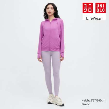 Uniqlo AIRism Jaket Mesh Hoodie Proteksi Sinar UV Lengan Panjang