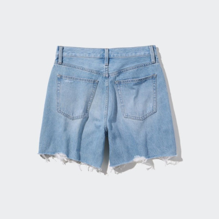 Uniqlo Celana Pendek Denim Baggy Pinggang Tinggi