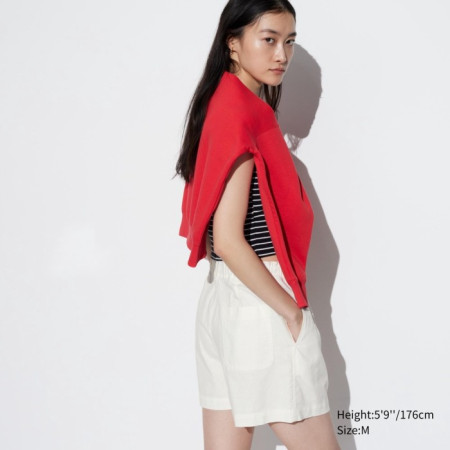 Uniqlo Celana Pendek Katun Linen 05 - 01 OFF WHITE