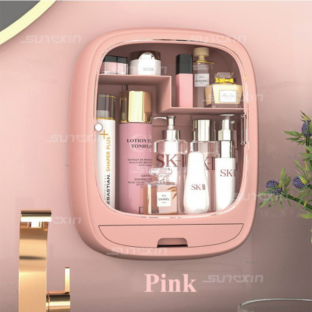 Rak Kosmetik Gantung-9122 / Rak Kosmetik / Rak Make Up / Rak Organizer - Merah Muda