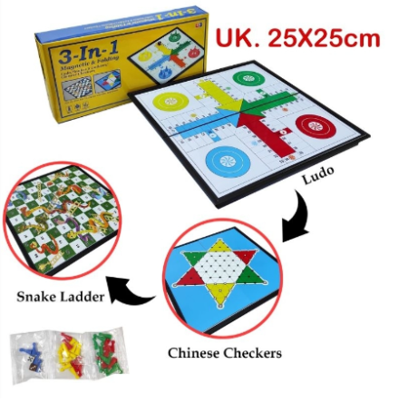 Ludo, Ular Tangga, Halma Magnet 3 in 1