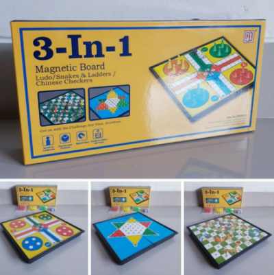 Ludo, Ular Tangga, Halma Magnet 3 in 1