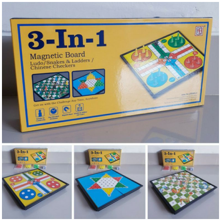Ludo, Ular Tangga, Halma Magnet 3 in 1