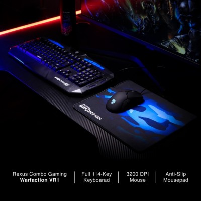 Keyboard & Mouse Set Gaming Rexus Warfaction Vr1 Free Mouse Pad
