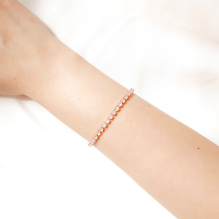 Celest - Eternal Rose Gold Tennis Bracelet Jewelry (Adjustable) | Aksesoris Perhiasan Gelang Wanita Lapis Emas Asli 18K Gold Plated