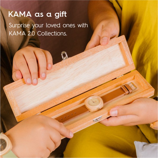 Kama Watch 2.0 Jam Tangan Kayu Maple Dial Putih