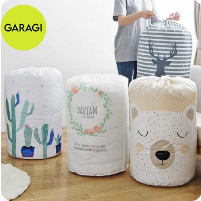 KERANJANG LIPAT TEMPAT SIMPAN BAJU CUCIAN PAKAIAN KOTOR LAUNDRY BAG - Rusa
