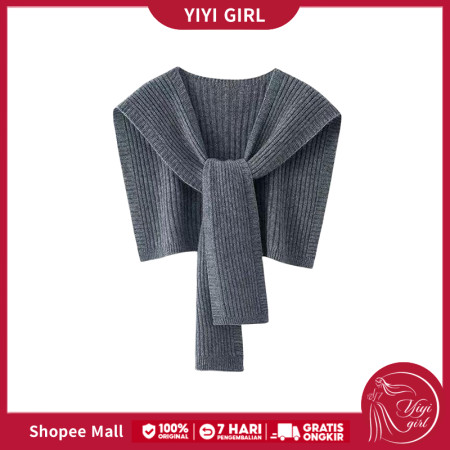 YIYI GIRL Scarf Rajut Wanita Polos Import Syal Korea