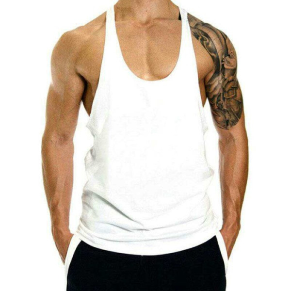 Promo 100% Cotton Vest Gym T Shirt Sport Tops Singlet Men Clothing Str