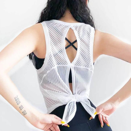 Gym Clothing for Women Sport Shirt Yoga Tops Sexy Hollow Mesh