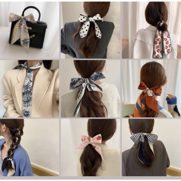 PREMIUM Multi fungsi Korea Silk Scarf Satin Syal/Bandana Korea Fashion/Ikat Rambut Korea Scarf Leher