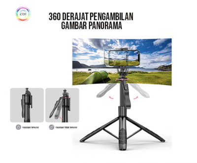 CIJI Tongsis Tripod Bluetooth 3in1 Selfie Remote Control Tripod 1530MM