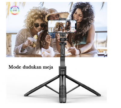 CIJI Tongsis Tripod Bluetooth 3in1 Selfie Remote Control Tripod 1530MM