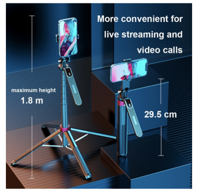 P185 Tripod / Quadpod Tongsis Bluetooth Selfie Stick Remote HP 360 1.8 - P185