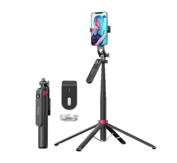 P185 Tripod / Quadpod Tongsis Bluetooth Selfie Stick Remote HP 360 1.8 - P185