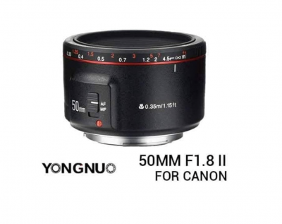 LENSA YONGNUO YN 50MM F1.8 MARK II PAKET BONUS / LENSA FIX YN 50MM - WHITE, PAKET STANDARD