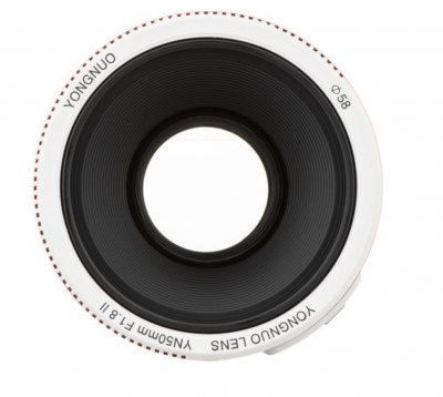 LENSA YONGNUO YN 50MM F1.8 MARK II PAKET BONUS / LENSA FIX YN 50MM - WHITE, PAKET STANDARD