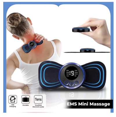 Alat Terapi Pijat Leher Mini Pad Mat Electric EMS Massager Recharging