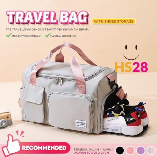 Tas Travel / Tas Gym / Tas Olahraga Wanita Dengan Tempat Penyimpanan Sepatu