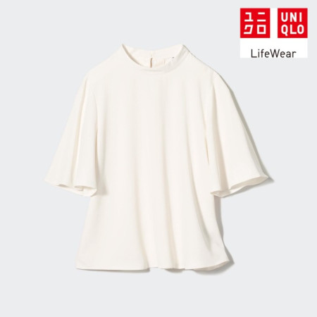 Uniqlo Blus T Drape Lengan Flare Lengan Pendek