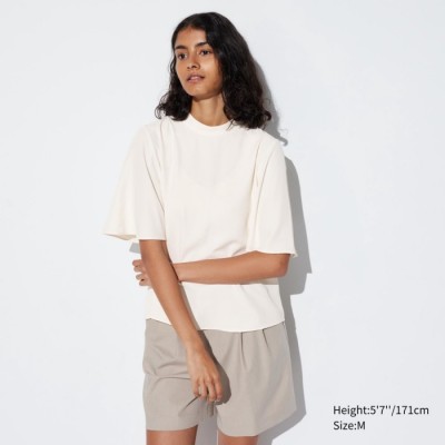 Uniqlo Blus T Drape Lengan Flare Lengan Pendek