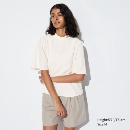 Uniqlo Blus T Drape Lengan Flare Lengan Pendek