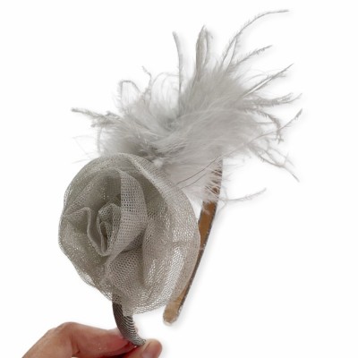 W! Accessories Bando Glitter Bunga Bulu 68280400 - 01