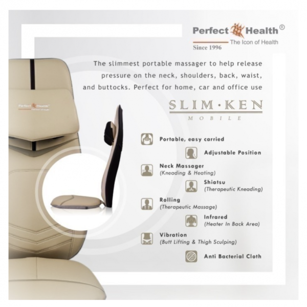 PERFECT HEALTH KMS Portable Massager Kursi Pijat Mobil elektrik