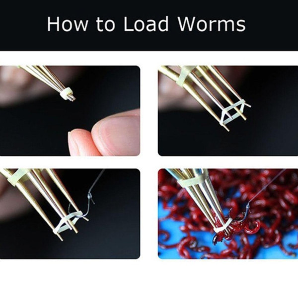 ALAT PENJEPIT CACING DARAH UMPAN PANCING DAN BULU MUTIARA ASSIST HOOK - Biru