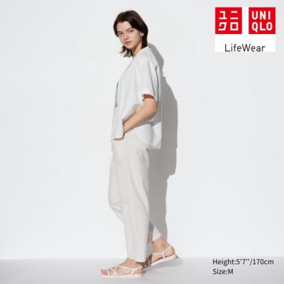 Uniqlo Celana Tapered Katun Linen (Garis)