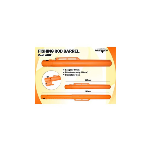 Hammerhead Tas Tabung Joran Fishing Rod Barrel Hard Case - A012 160 Oren