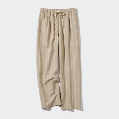Uniqlo Celana Rileks Linen Blend (Garis)