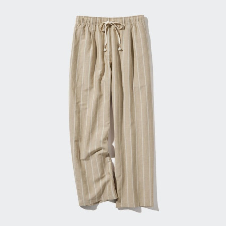 Uniqlo Celana Rileks Linen Blend (Garis)