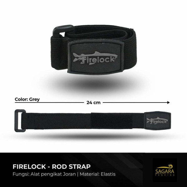 Tali Pengikat Joran Pengikat Rod Strap FireLock - Abu-abu